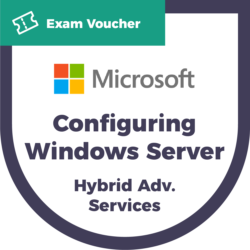 Configuring Windows Server Hybrid Advanced Services exam voucher badge